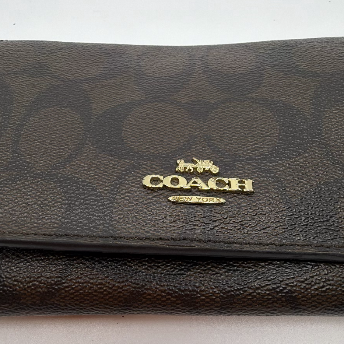 Coach Bifold Brown Signature Coated Canvas Wallet