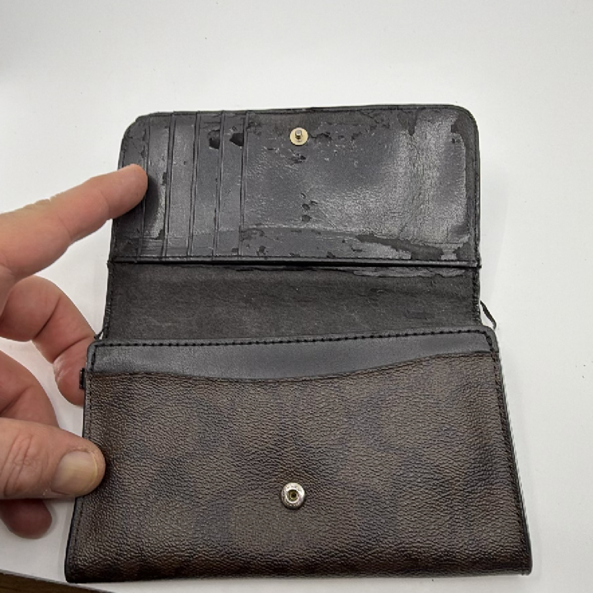 Coach Bifold Brown Signature Coated Canvas Wallet