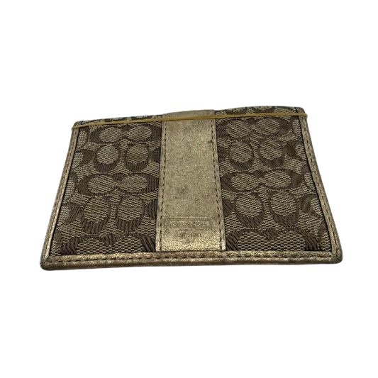 Coach Gold Signature C Canvas Card Case