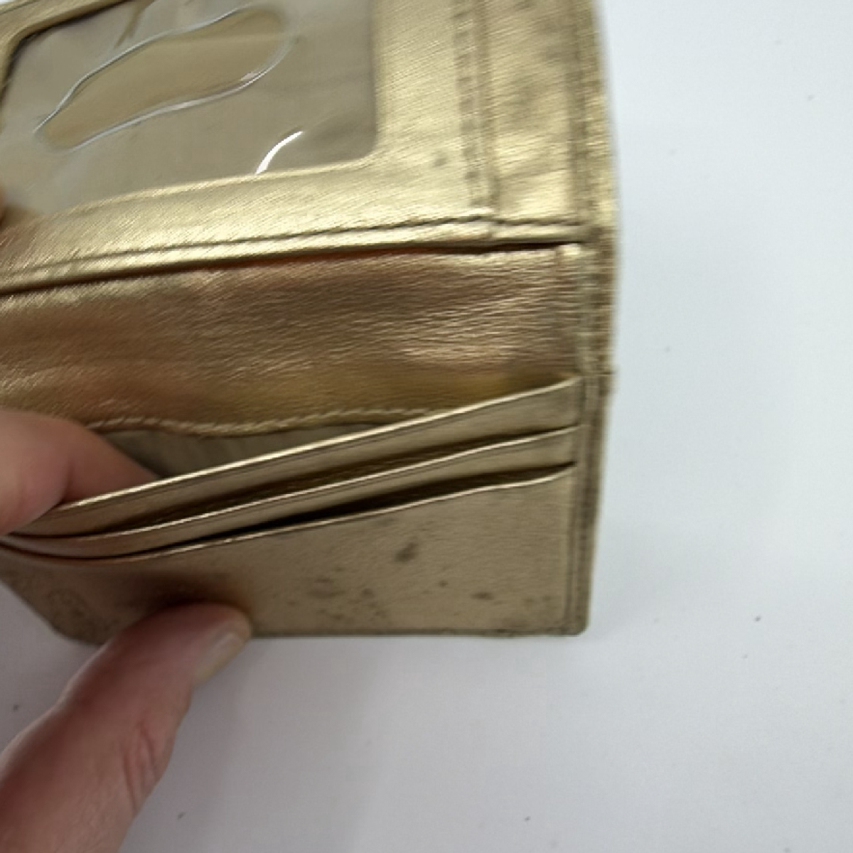 Coach Gold Signature C Canvas Card Case