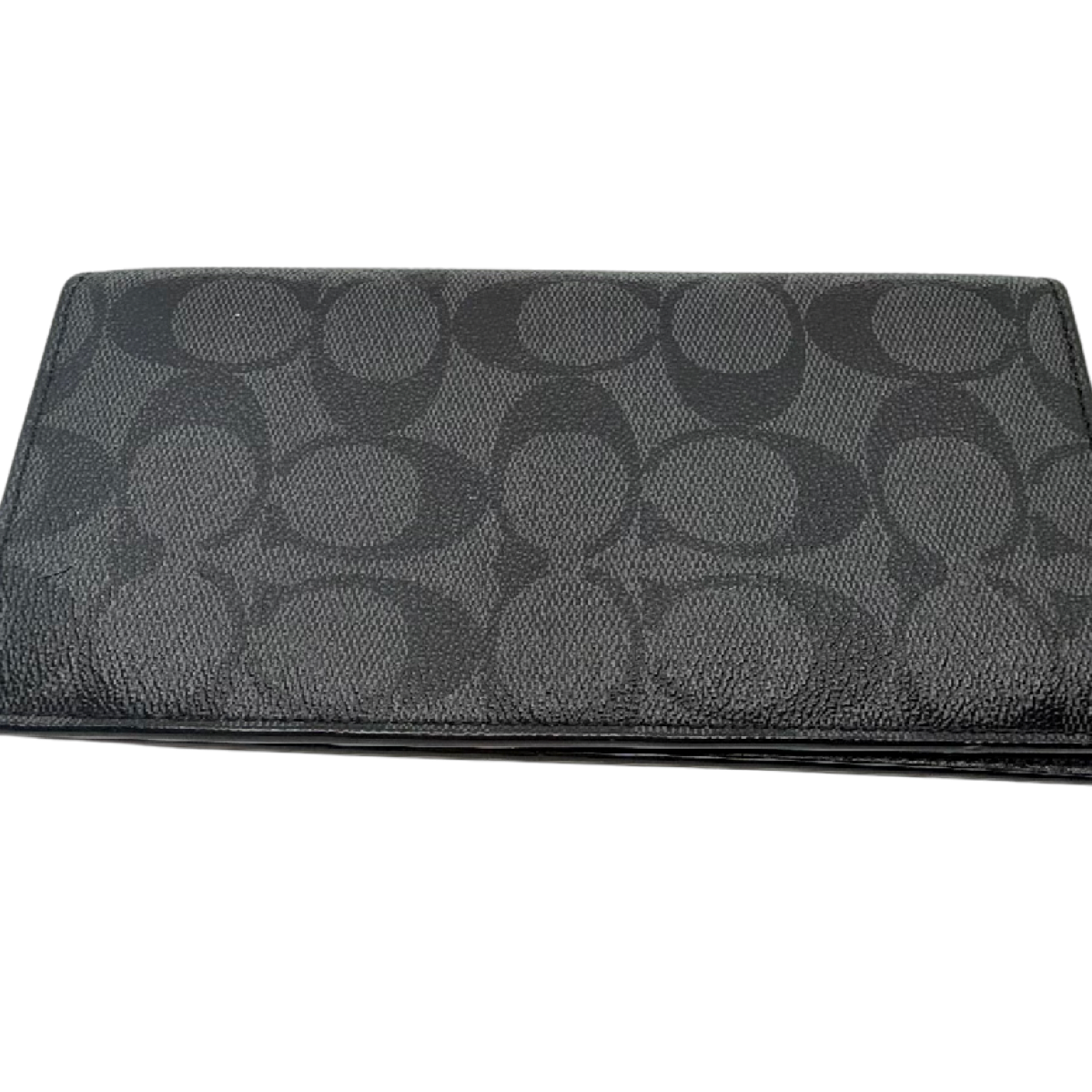 Coach Billfold Black Signature Coated Canvas Wallet