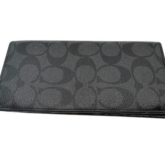 Coach Billfold Black Signature Coated Canvas Wallet