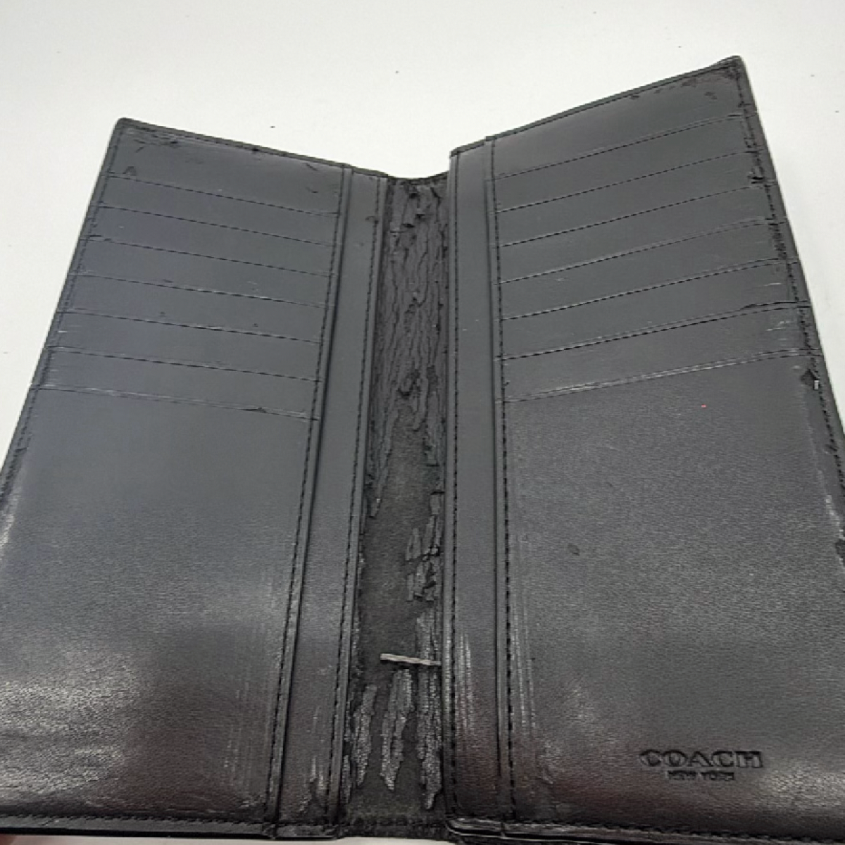 Coach Billfold Black Signature Coated Canvas Wallet