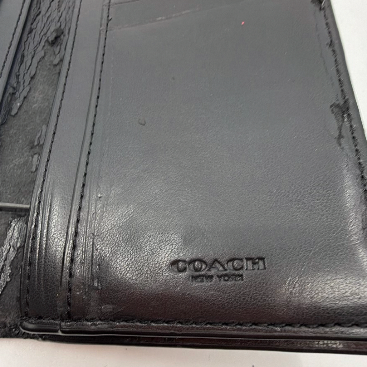 Coach Billfold Black Signature Coated Canvas Wallet