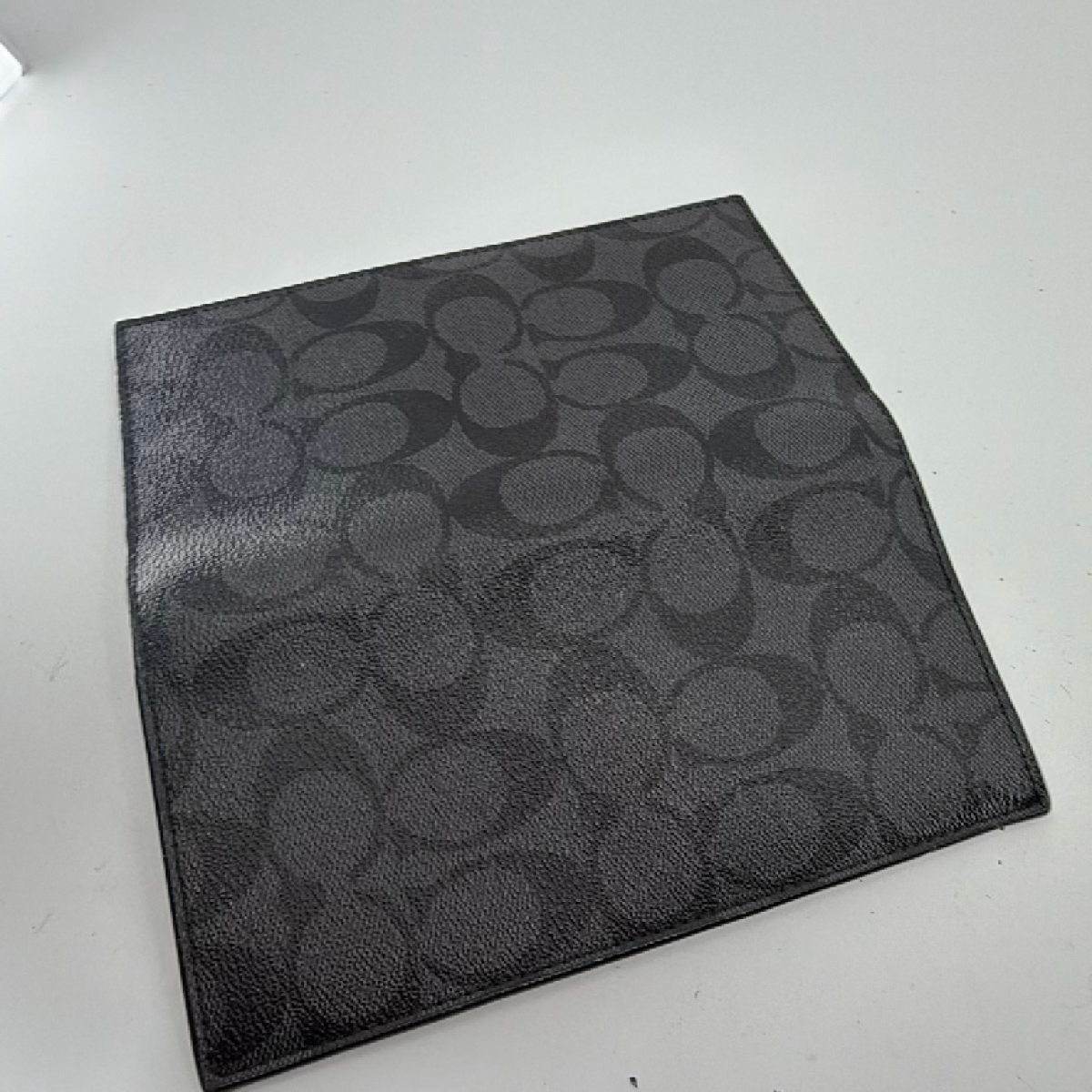 Coach Billfold Black Signature Coated Canvas Wallet