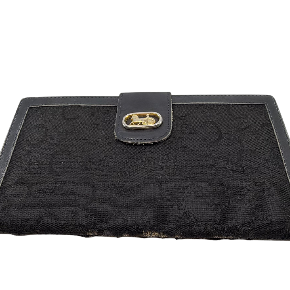 Celine Sulky Continental Flap Black Macadam Canvas Wallet