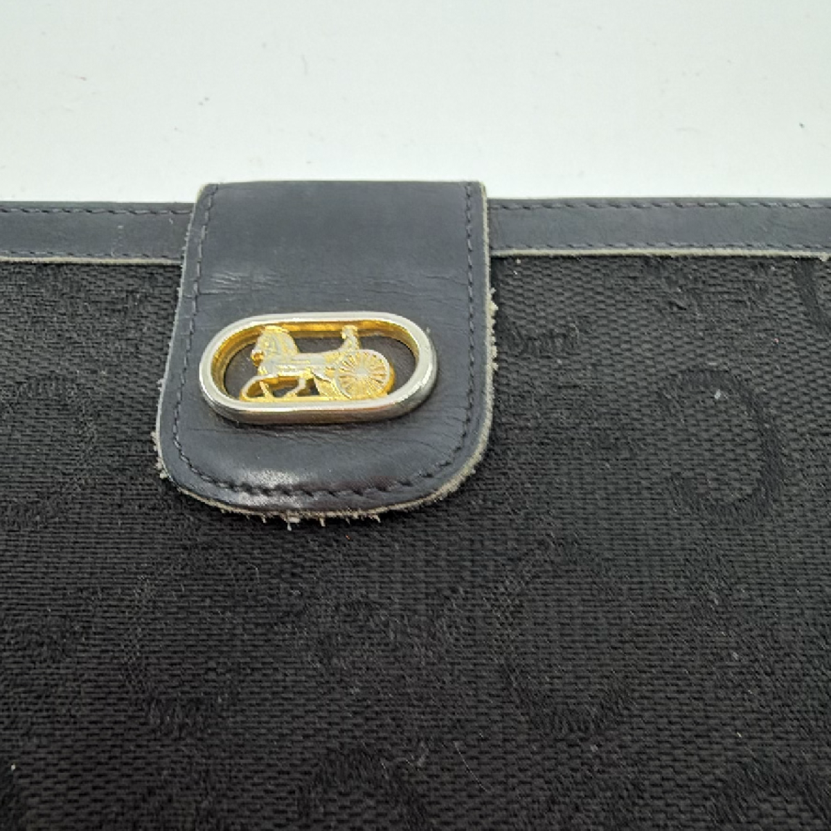 Celine Sulky Continental Flap Black Macadam Canvas Wallet