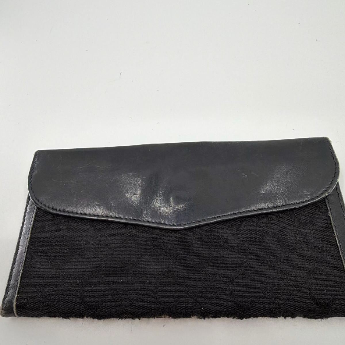 Celine Sulky Continental Flap Black Macadam Canvas Wallet