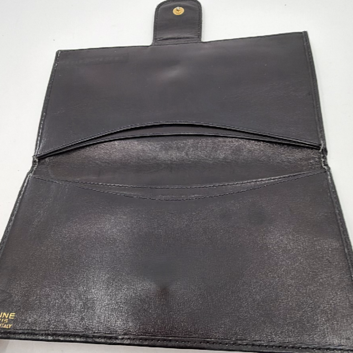 Celine Sulky Continental Flap Black Macadam Canvas Wallet