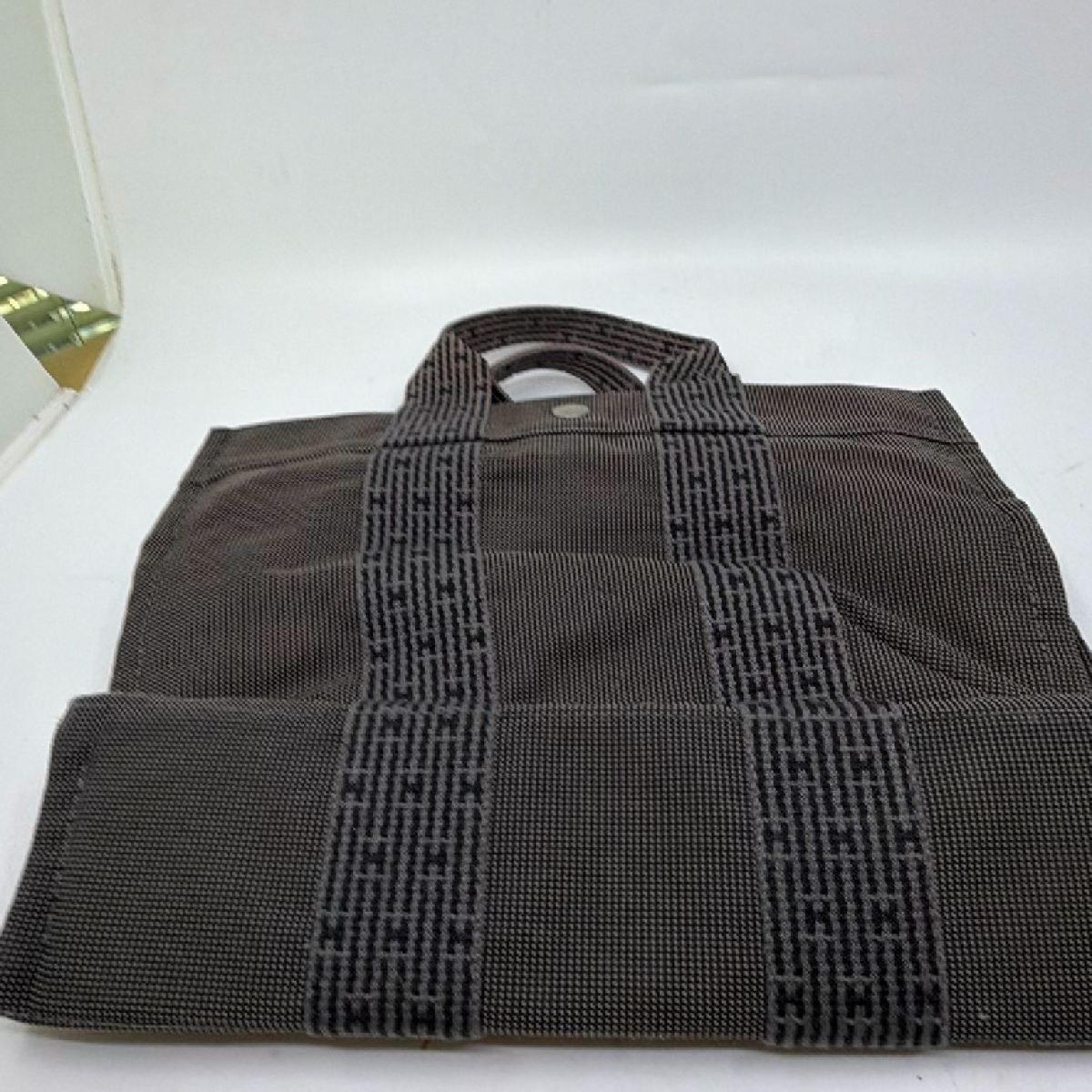 Hermès Fourre Tout Cabas Black Canvas Tote Bag