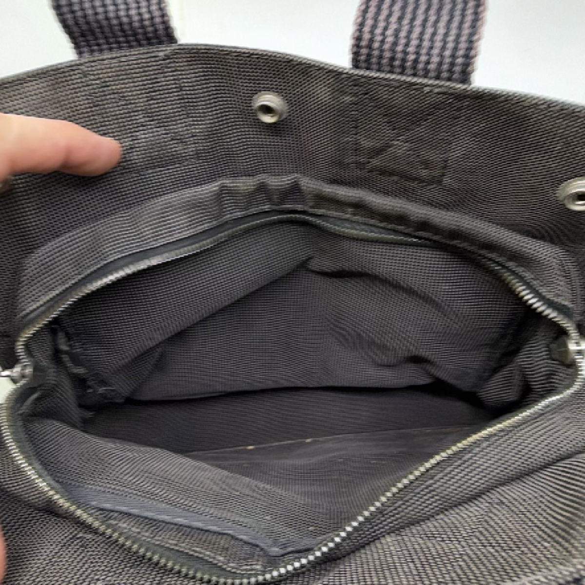 Hermès Fourre Tout Cabas Black Canvas Tote Bag