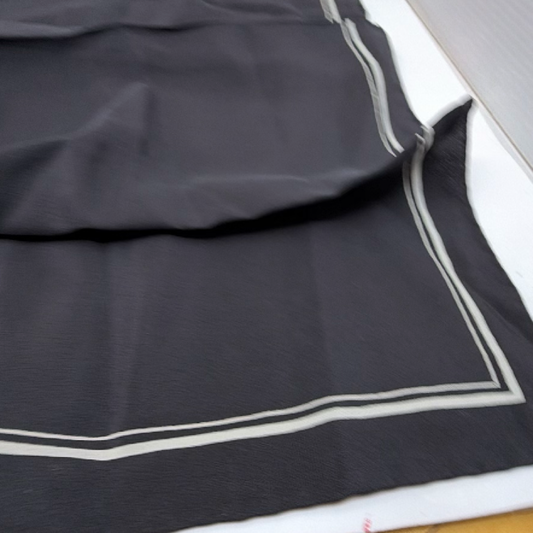 Saint Laurent Classic Border Black Silk Scarf