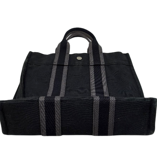 Hermes Fourre Tout Black Canvas PM Tote Bag