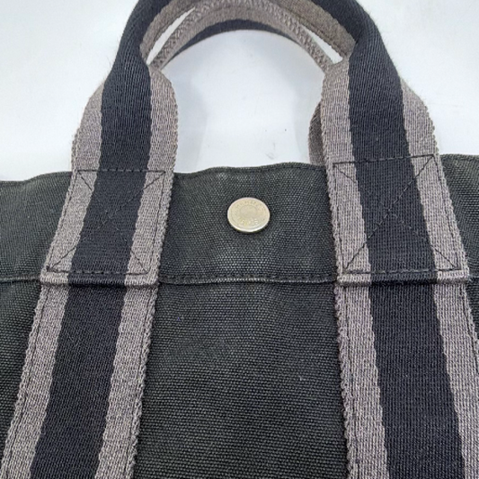 Hermes Fourre Tout Black Canvas PM Tote Bag