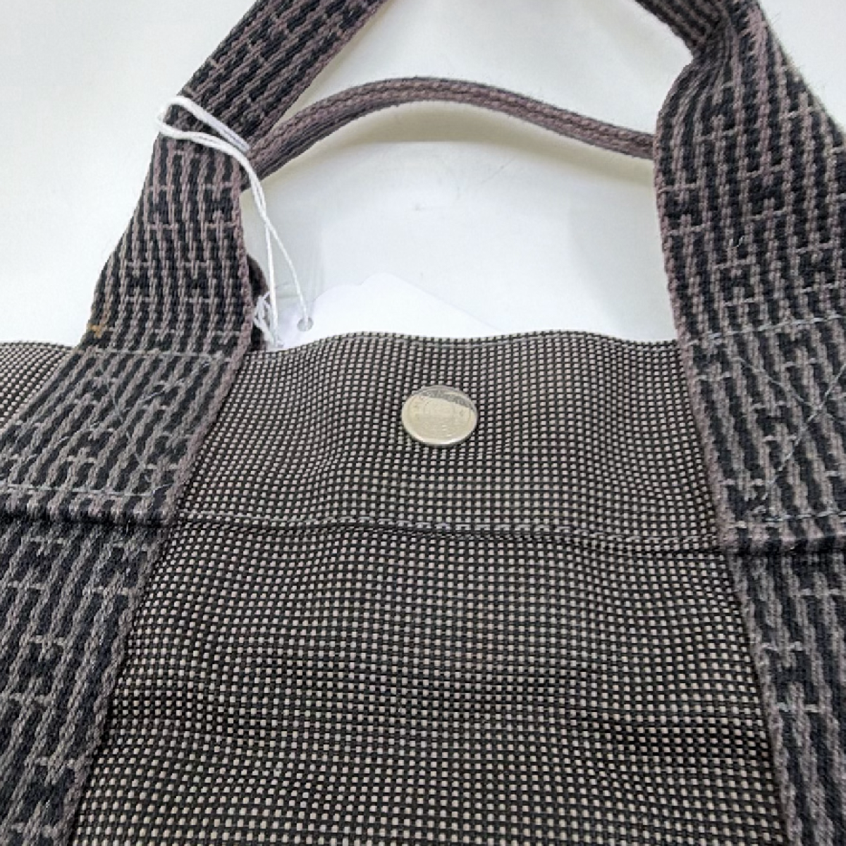 Hermès Herbag Cabas Grey Canvas Tote Bag