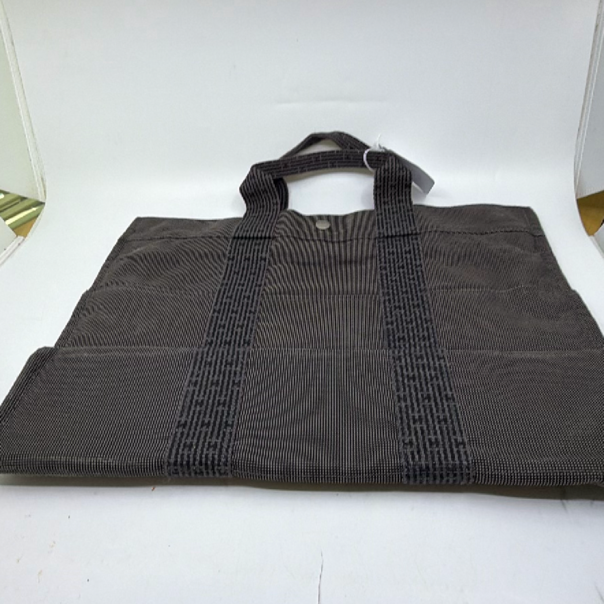 Hermès Herbag Cabas Grey Canvas Tote Bag