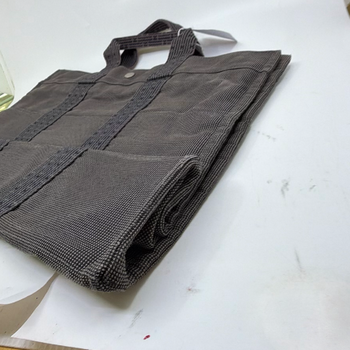 Hermès Herbag Cabas Grey Canvas Tote Bag