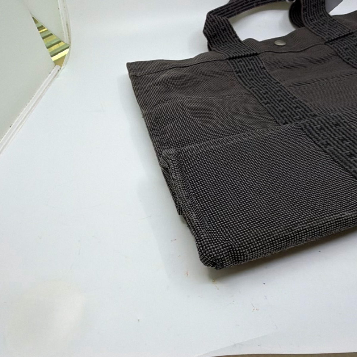 Hermès Herbag Cabas Grey Canvas Tote Bag
