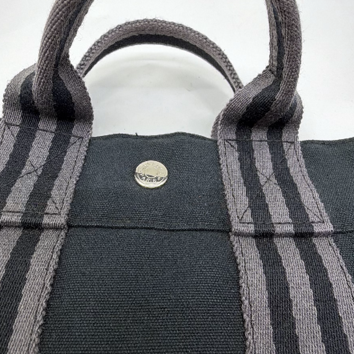 Hermès Herbag Cabas Black Canvas Tote Bag