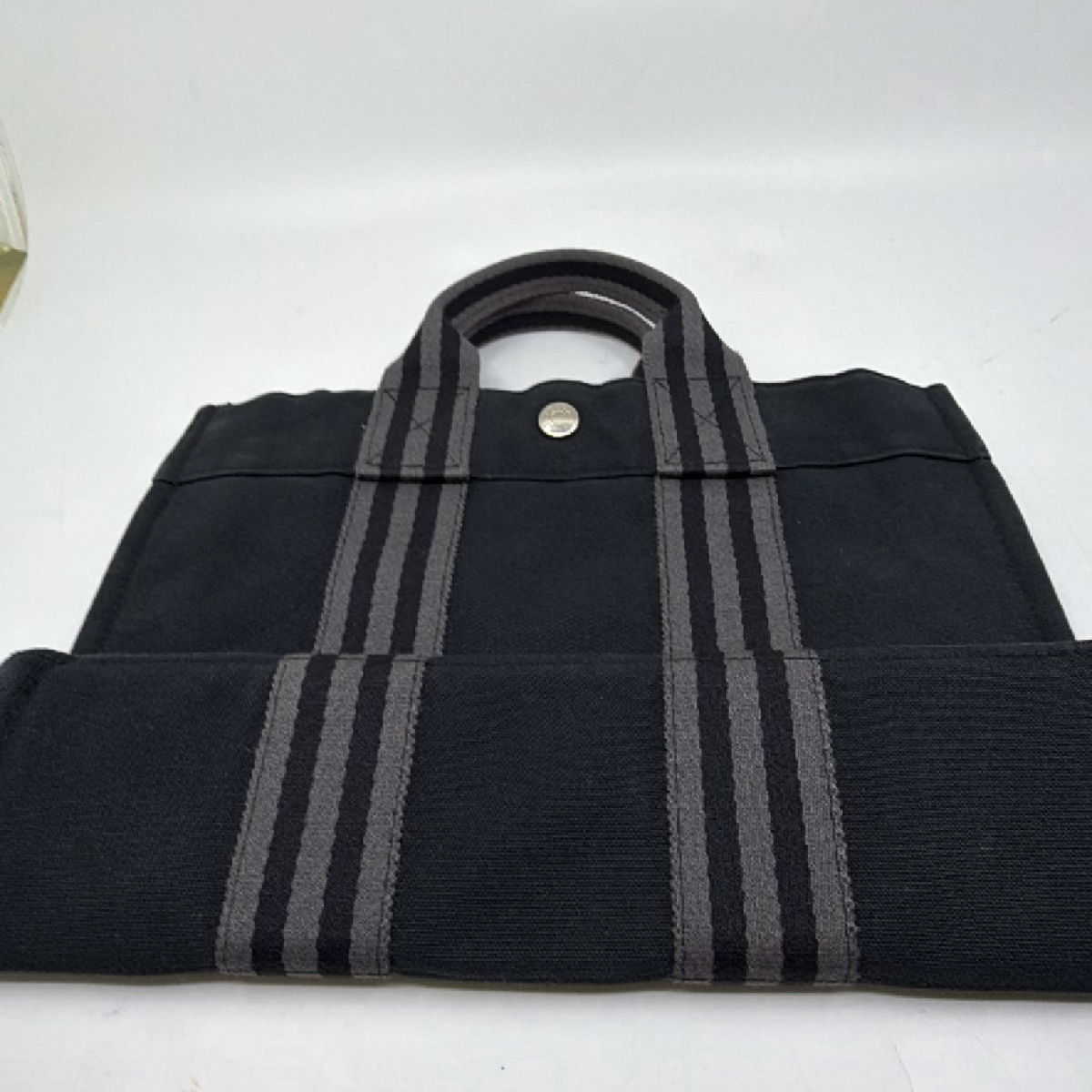 Hermès Herbag Cabas Black Canvas Tote Bag