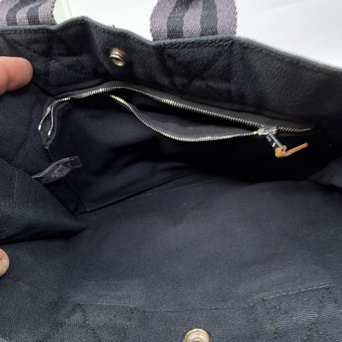 Hermès Herbag Cabas Black Canvas Tote Bag