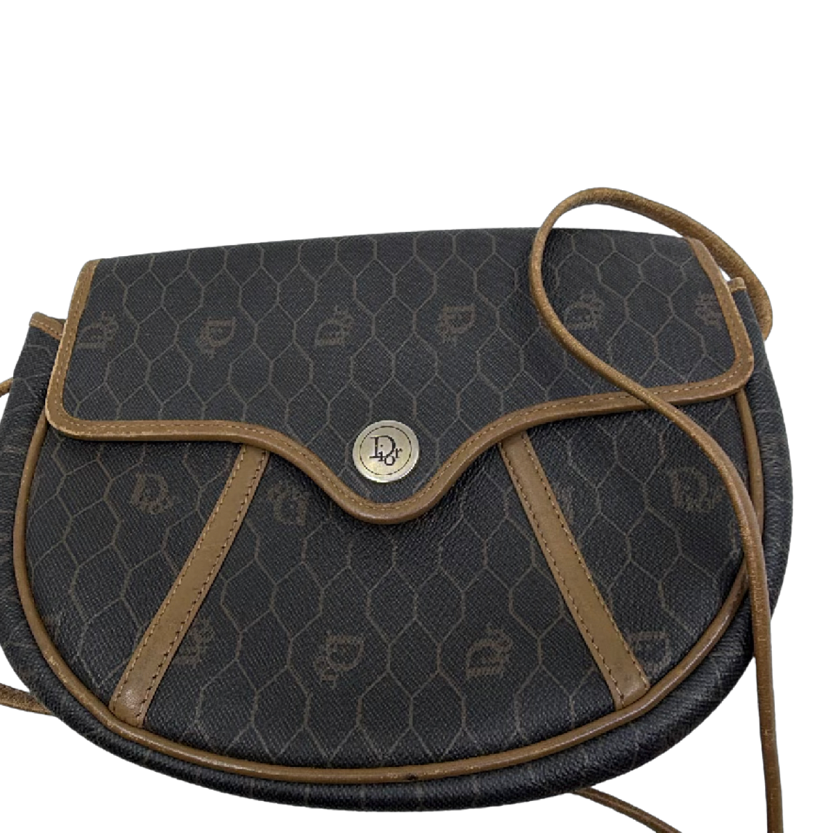 Dior Honeycomb Blue Canvas Vintage Saddle Bag
