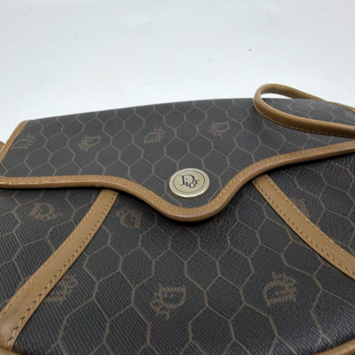 Dior Honeycomb Blue Canvas Vintage Saddle Bag