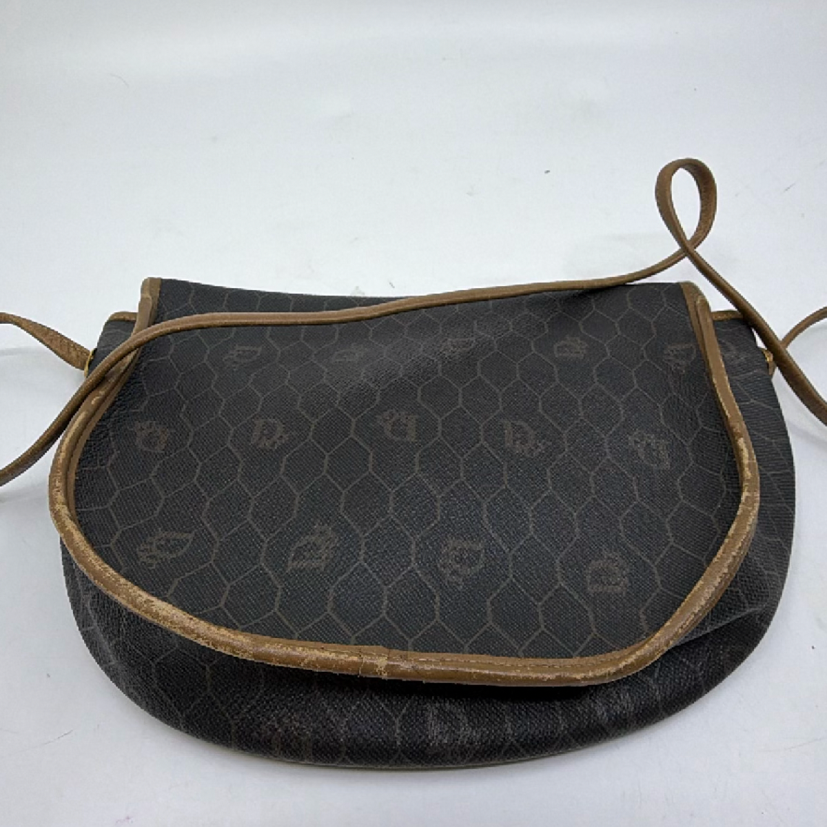Dior Honeycomb Blue Canvas Vintage Saddle Bag