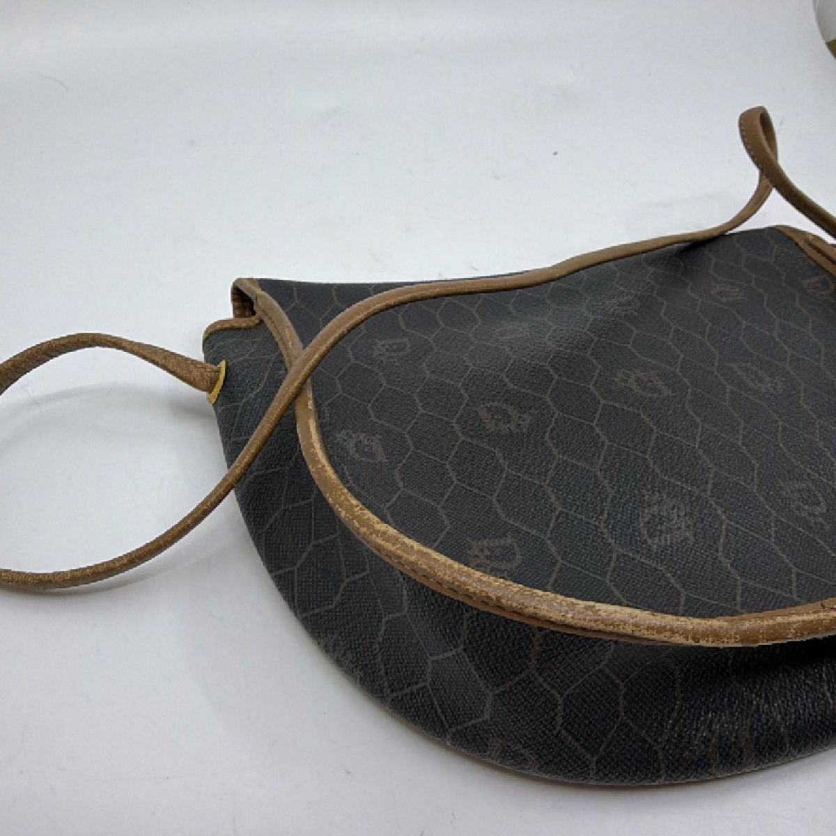 Dior Honeycomb Blue Canvas Vintage Saddle Bag