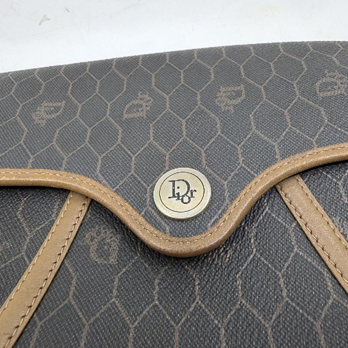 Dior Honeycomb Blue Canvas Vintage Saddle Bag