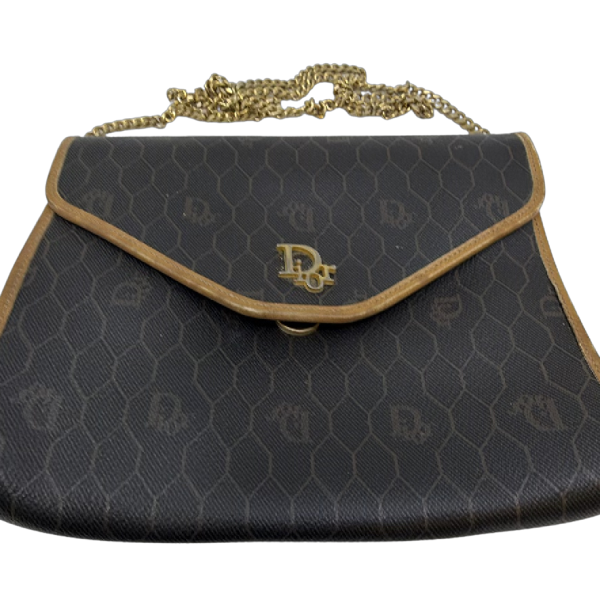 Dior Honeycomb Blue Canvas Shoulder Bag