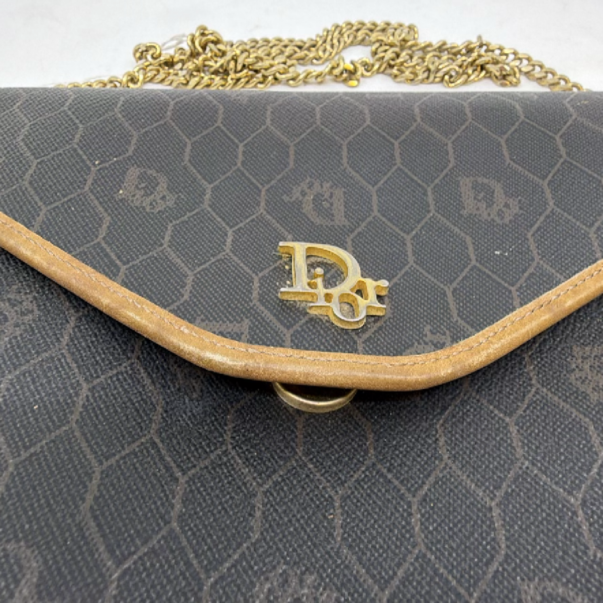 Dior Honeycomb Blue Canvas Shoulder Bag