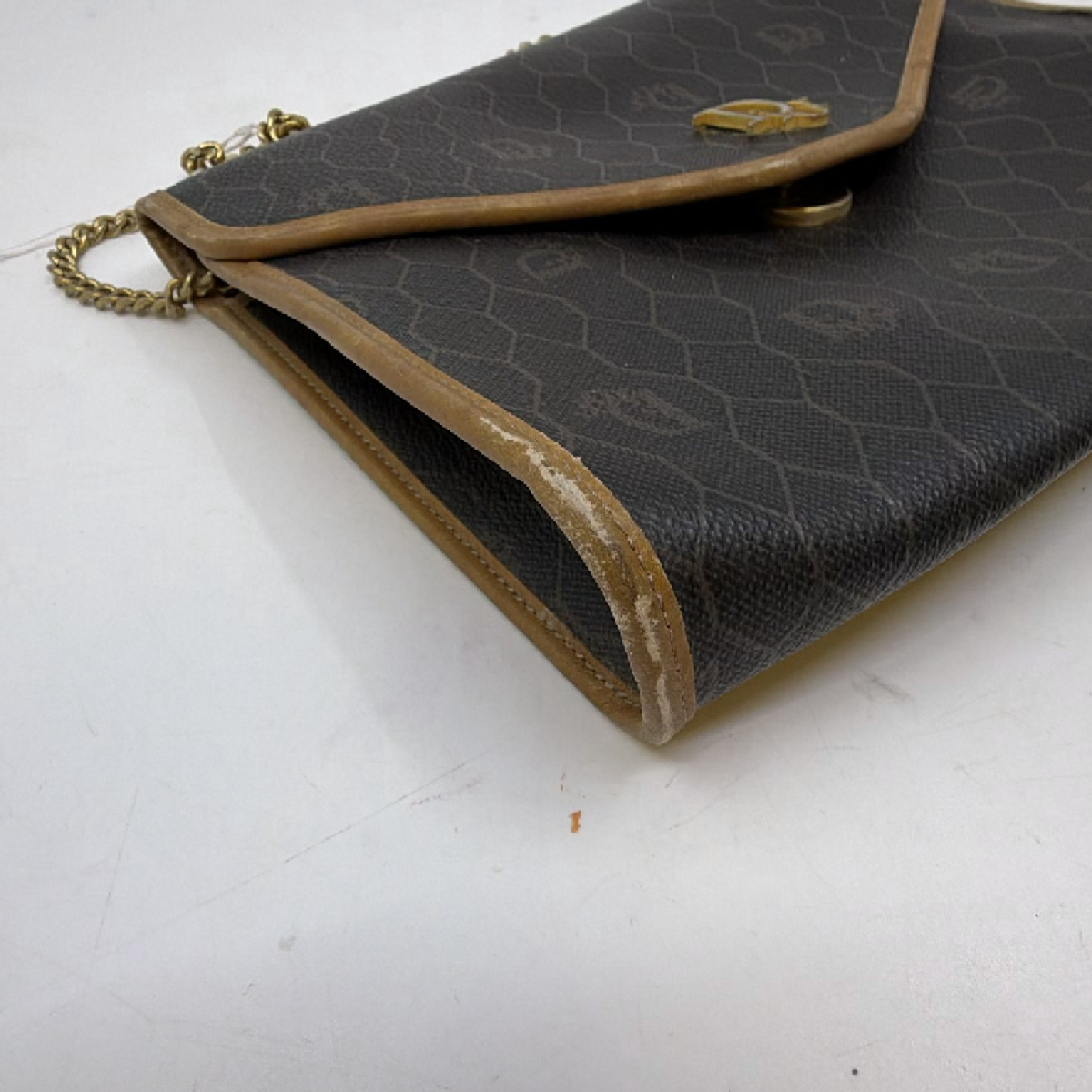 Dior Honeycomb Blue Canvas Shoulder Bag