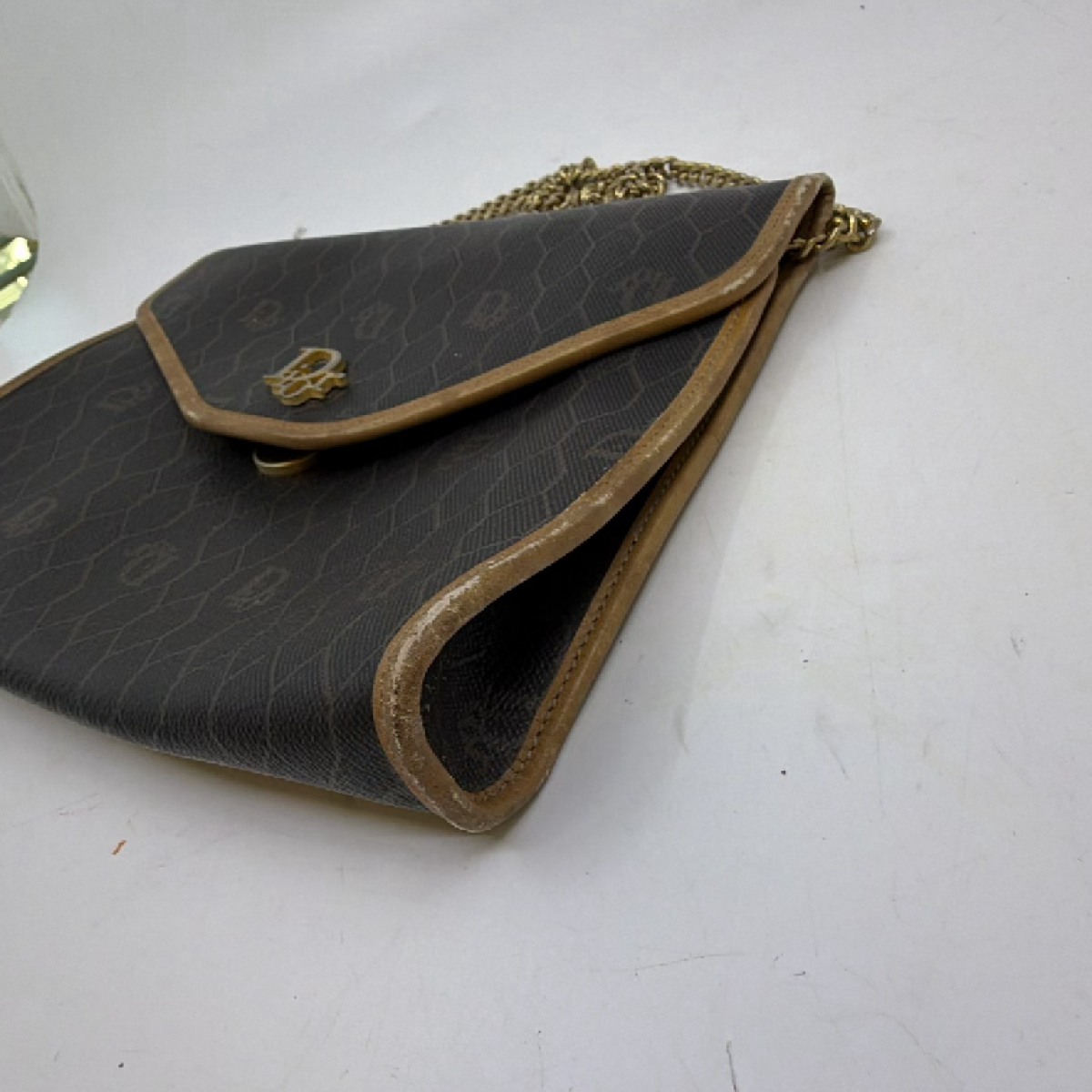 Dior Honeycomb Blue Canvas Shoulder Bag