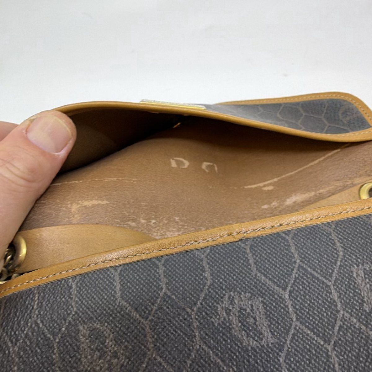 Dior Honeycomb Blue Canvas Shoulder Bag