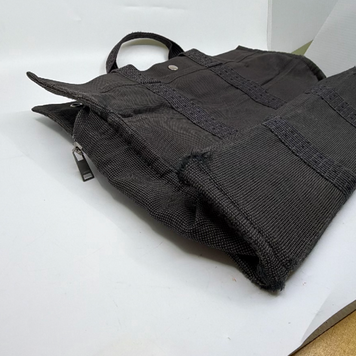 Hermès Garden Party Grey Canvas Tote Bag