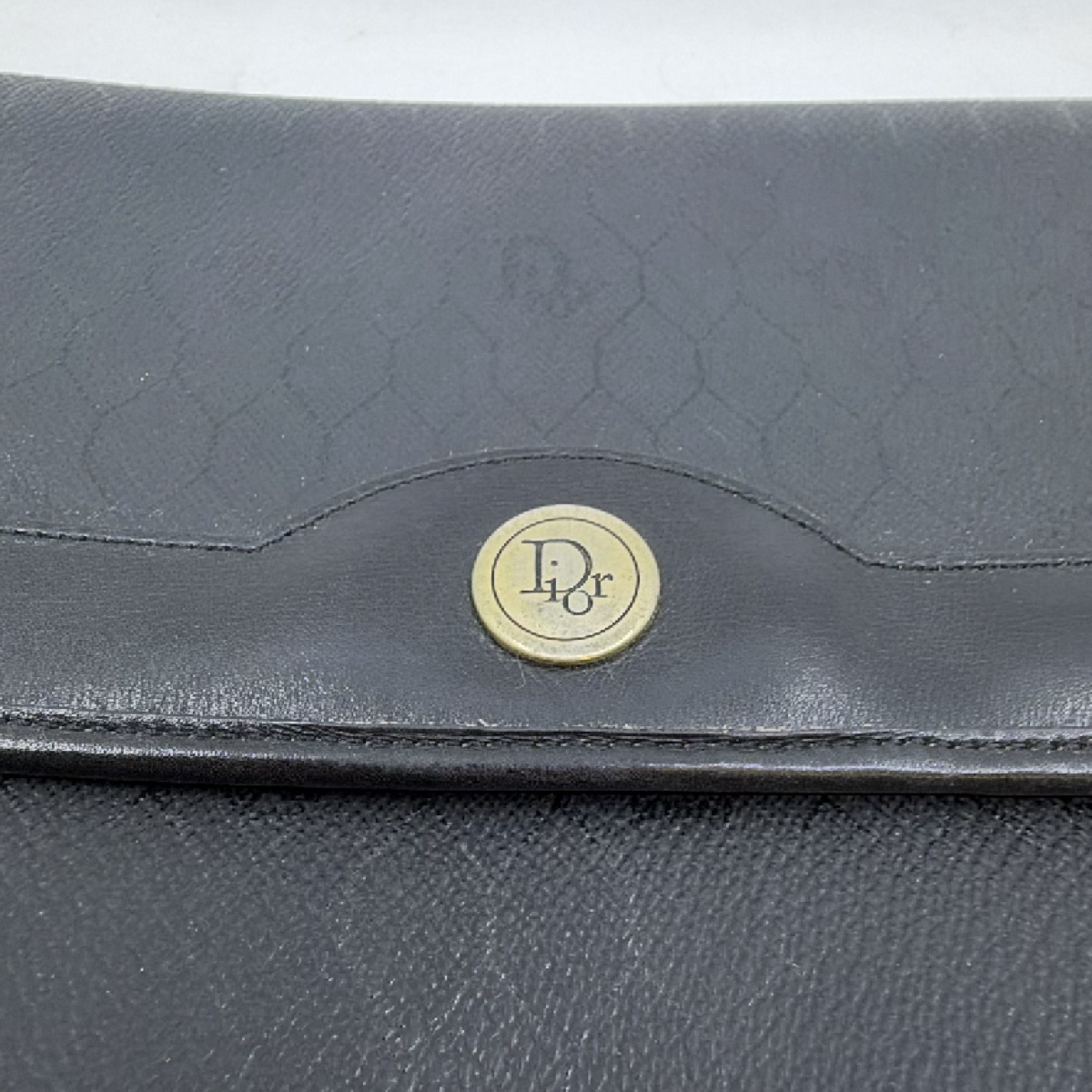Dior Vintage Flap Chain Black Diorissimo Coated Canvas Shoulder Bag