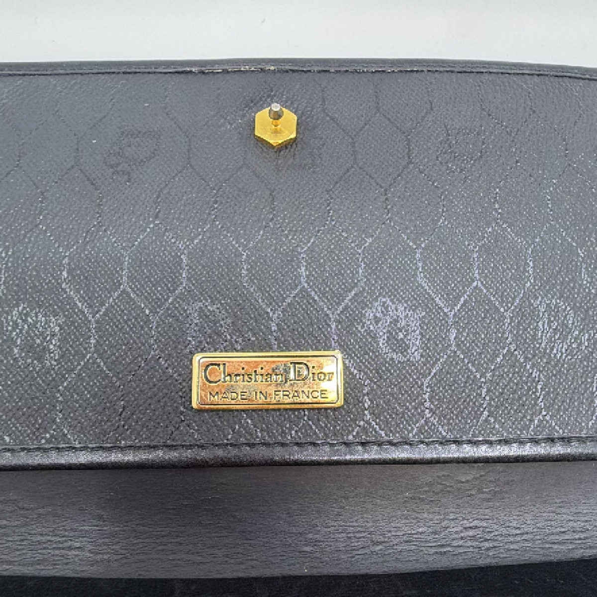 Dior Vintage Flap Chain Black Diorissimo Coated Canvas Shoulder Bag