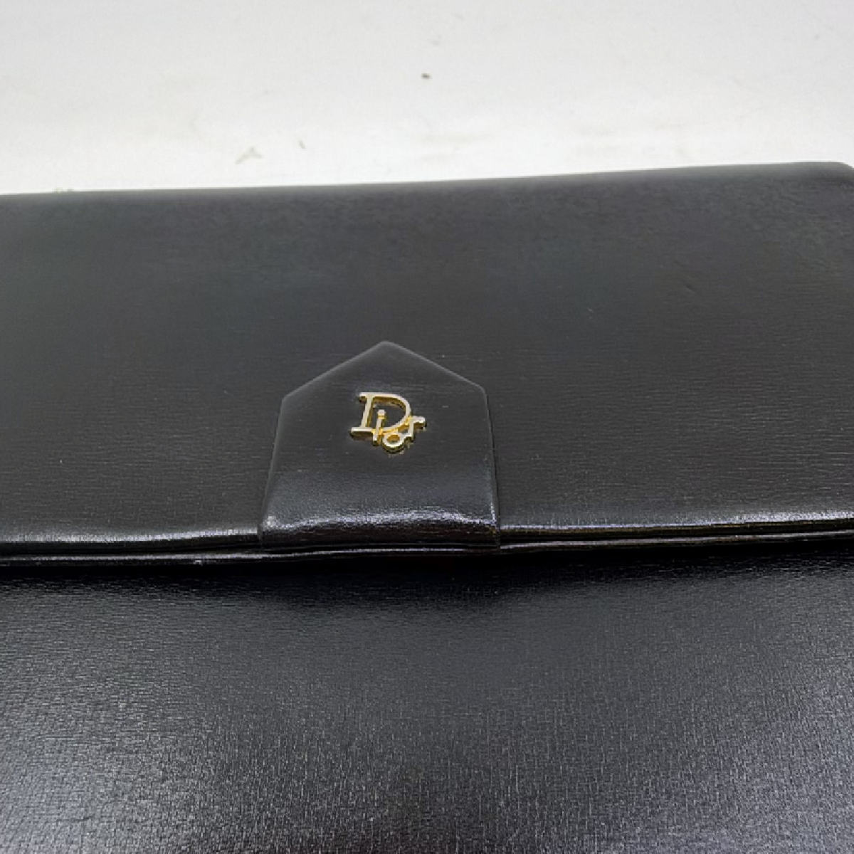 Dior Vintage CD Logo Flap Black Leather Shoulder Bag