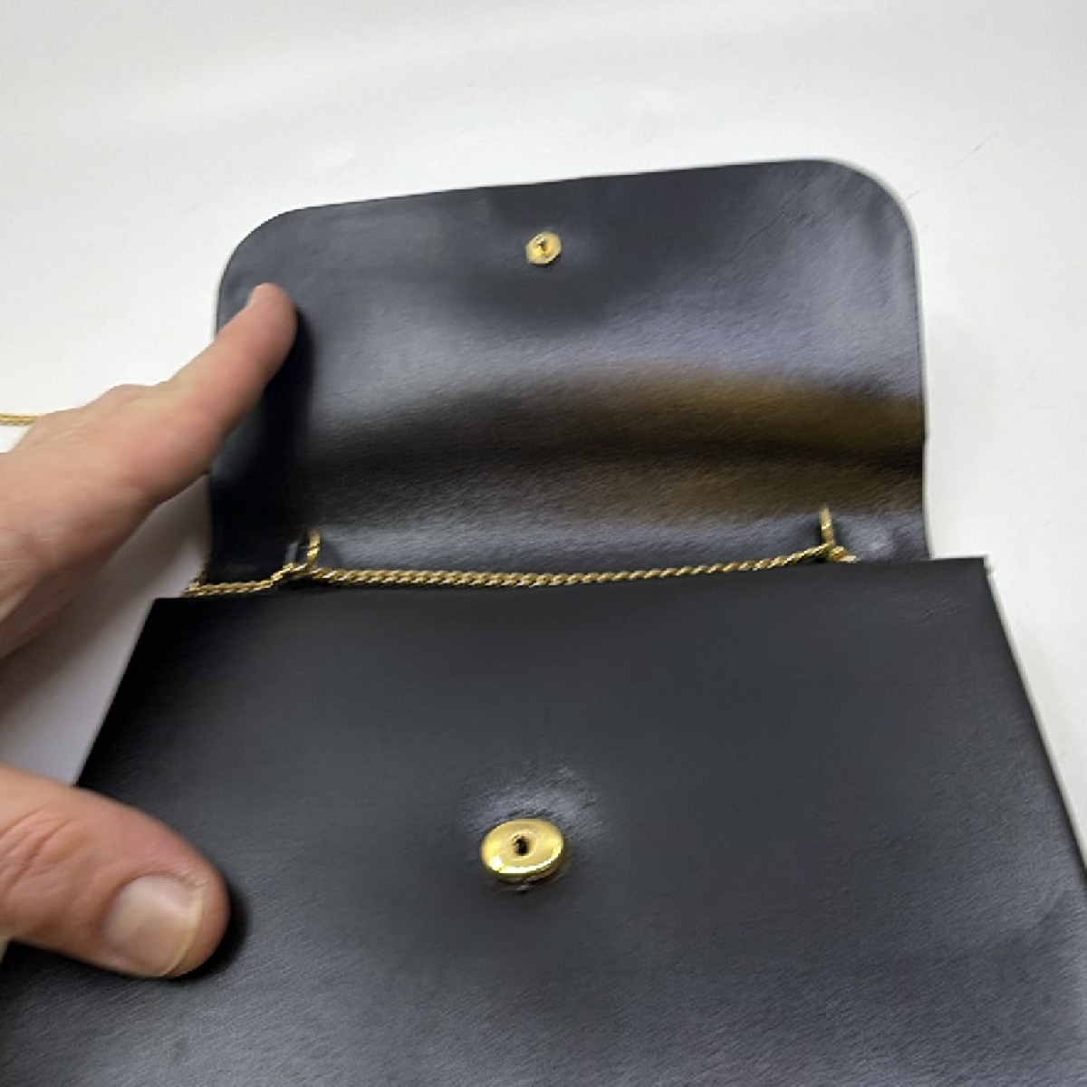 Dior Vintage CD Logo Flap Black Leather Shoulder Bag