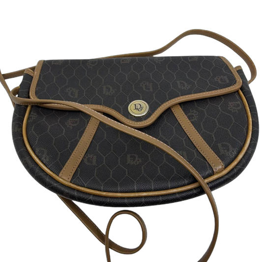 Christian Dior Vintage Honeycomb Saddle Flap Crossbody