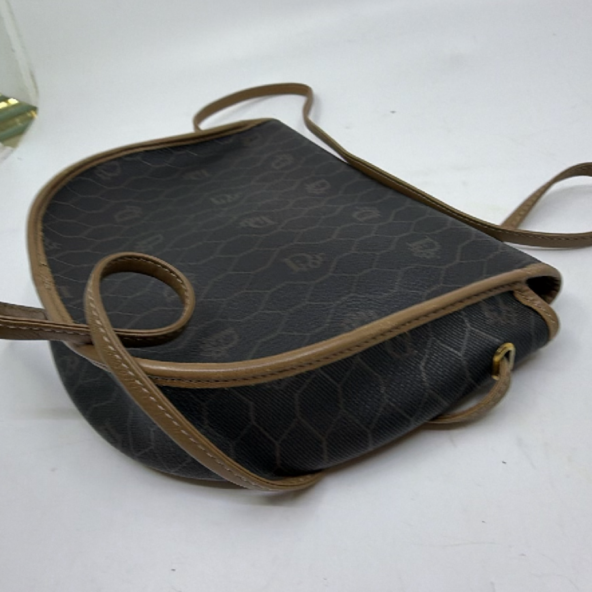 Christian Dior Vintage Honeycomb Saddle Flap Crossbody