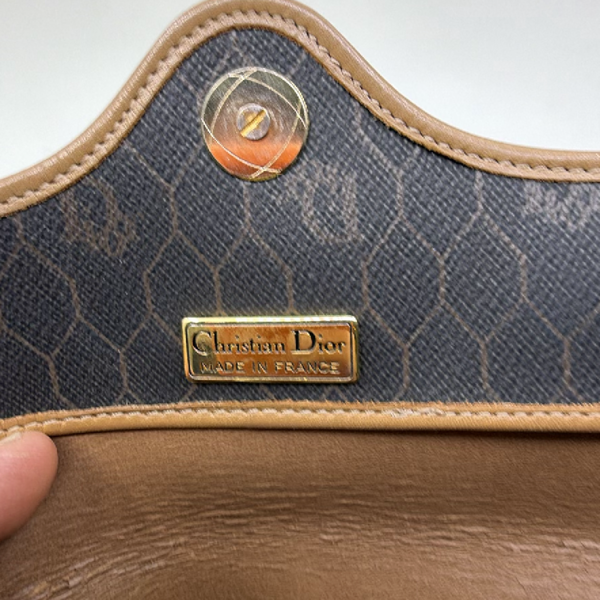 Christian Dior Vintage Honeycomb Saddle Flap Crossbody