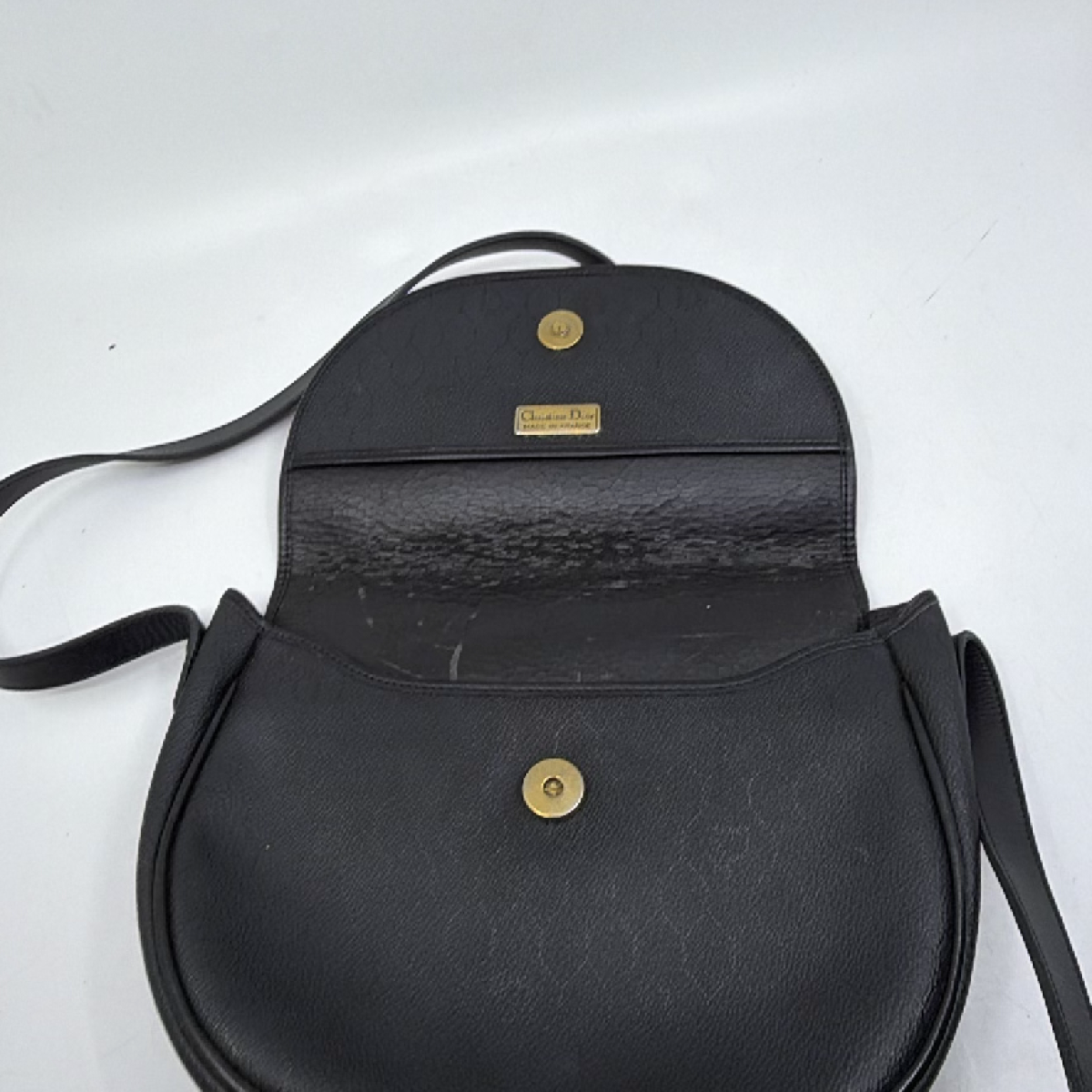Christian Dior Black Oblique Saddle Flap Bag