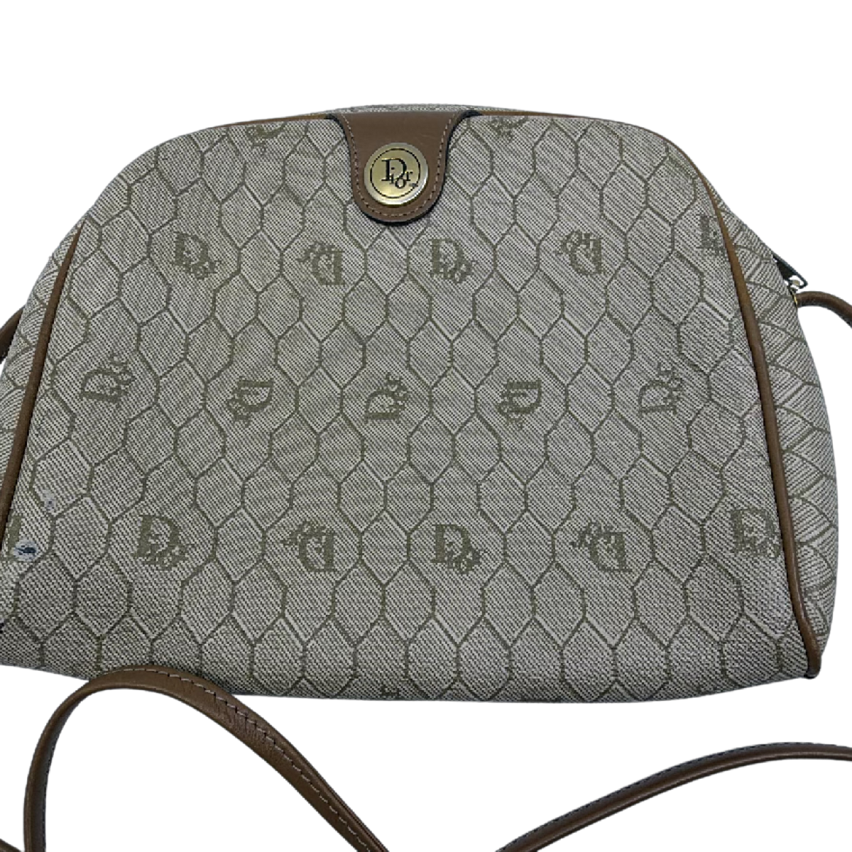 Dior Honeycomb Crossbody Beige Coated Canvas Crossbody Bag