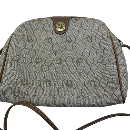 Dior Honeycomb Crossbody Beige Coated Canvas Crossbody Bag