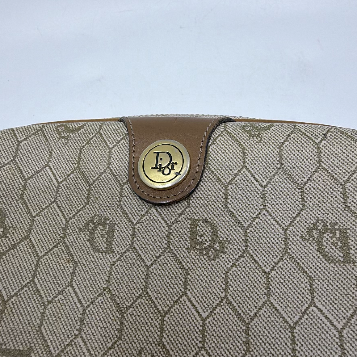 Dior Honeycomb Crossbody Beige Coated Canvas Crossbody Bag