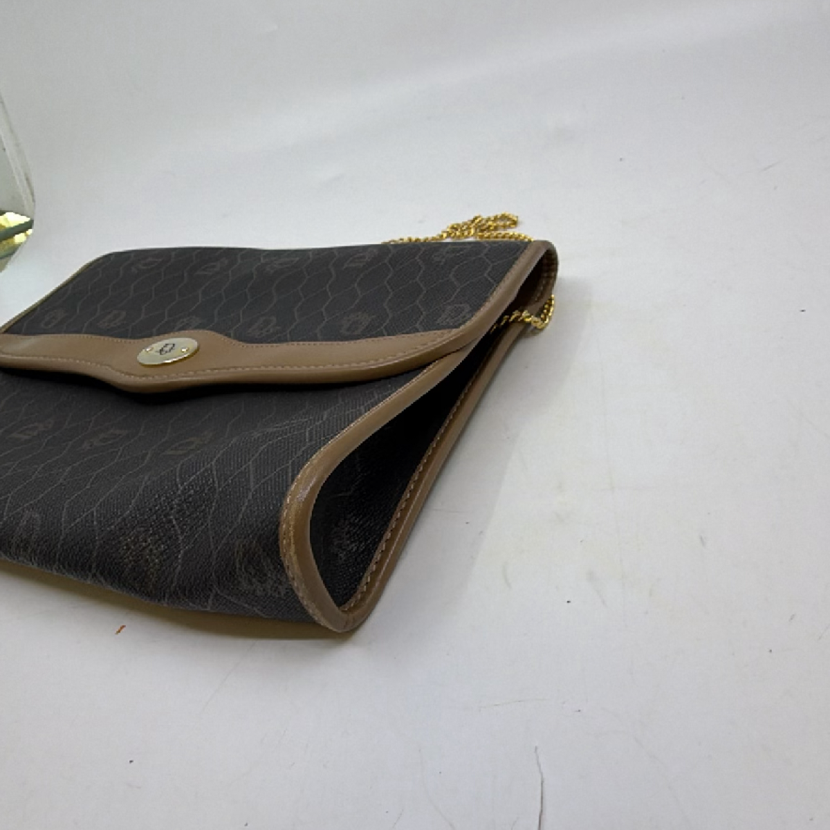 Dior Honeycomb Blue Canvas Leather Shoulder Bag