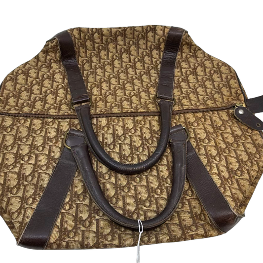 Dior Boston Bag Brown Oblique Canvas Duffle Bag