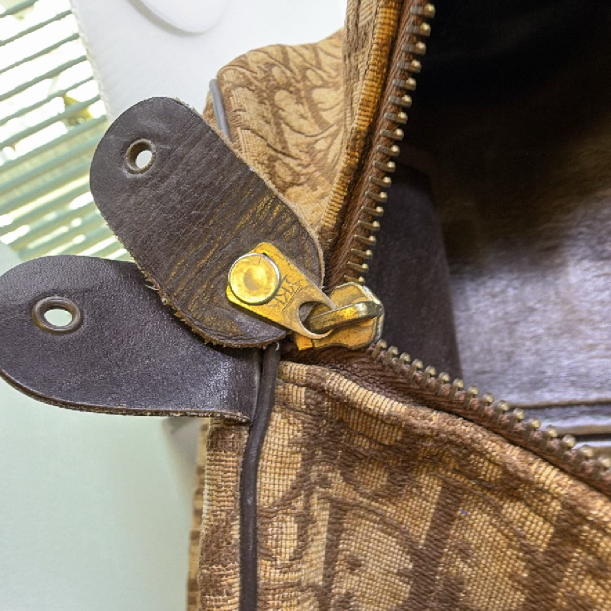 Dior Boston Bag Brown Oblique Canvas Duffle Bag